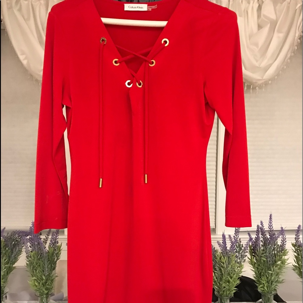 Calvin Klein Red Dress.  Size 6